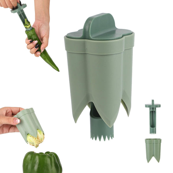 Bell Pepper Pitter Jalapeao Drill Chili Core Remover Universal Vegetable Cutter Kitchen Utensils Seed Handy Aid Fruit And Tool Accessories Green 2 Pie