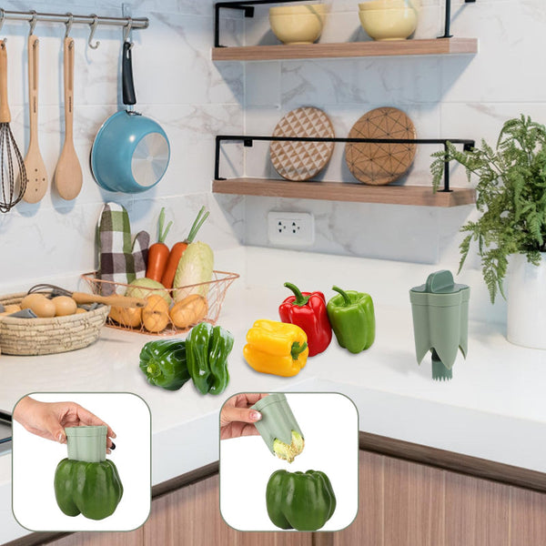 Bell Pepper Pitter Jalapeao Drill Chili Core Remover Universal Vegetable Cutter Kitchen Utensils Seed Handy Aid Fruit And Tool Accessories Green 2 Pie