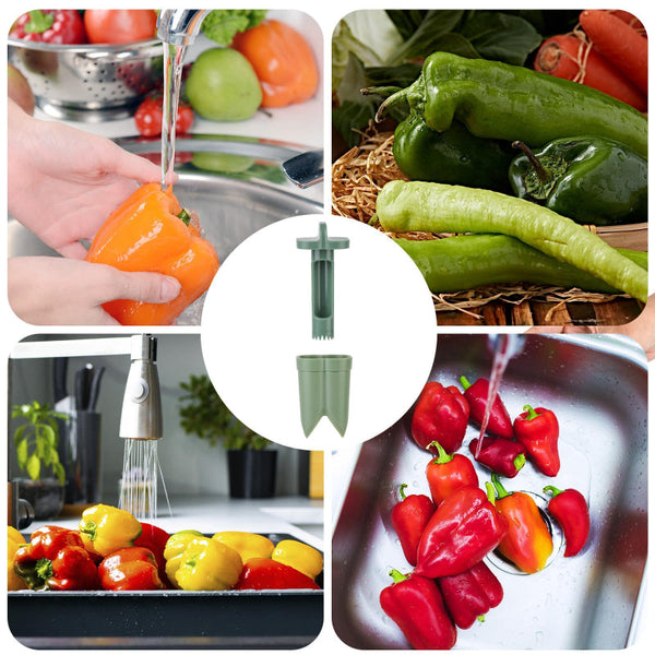 Bell Pepper Pitter Jalapeao Drill Chili Core Remover Universal Vegetable Cutter Kitchen Utensils Seed Handy Aid Fruit And Tool Accessories Green 2 Pie