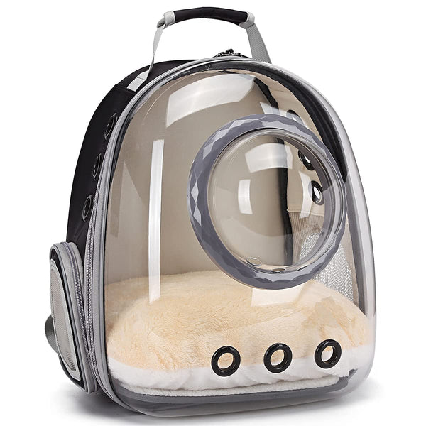 Cat Backpack Travel Basket Carrier Small Dog Transparent Box Bag Breathable With Window Supplies Hiking Black 1 Piece Pet Transport