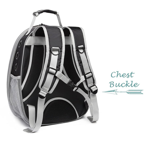 Cat Backpack Travel Basket Carrier Small Dog Transparent Box Bag Breathable With Window Supplies Hiking Black 1 Piece Pet Transport