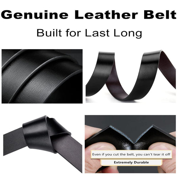 Men's Belt Trouser With Automatic Buckle Click Without Holes Luxury Costume Jeans Gift For Infinitely Adjustable 110 Cm 120 130 Black Pieces Belts