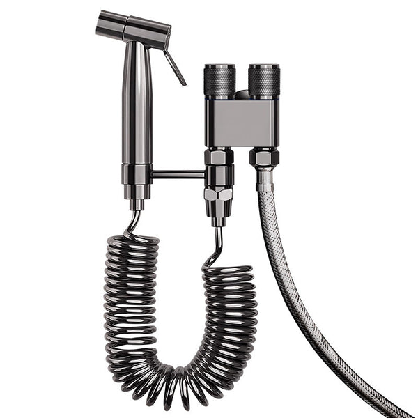 Stainless Steel Bidet Sprayer Set With Hose And Adapter Anthracite Gray