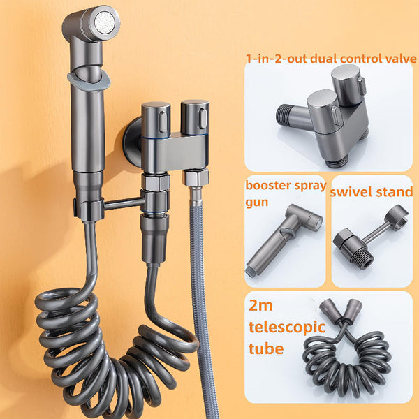 Stainless Steel Bidet Sprayer Set With Hose And Adapter Anthracite Gray