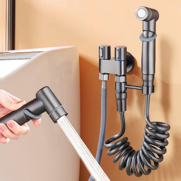 Stainless Steel Bidet Sprayer Set With Hose And Adapter Anthracite Gray