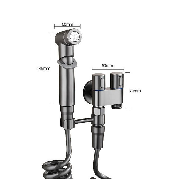 Stainless Steel Bidet Sprayer Set With Hose And Adapter Anthracite Gray