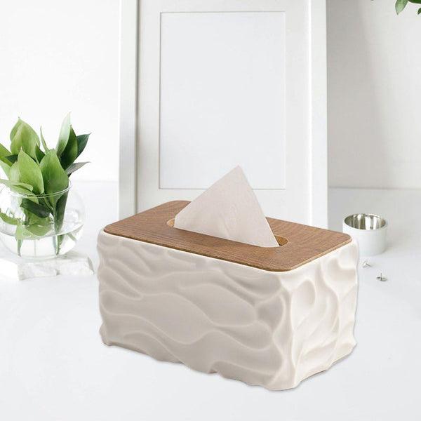 White Tissue Box Cover Holder Baby Wipes Dispenser Modern Storage Tissue Box Covers