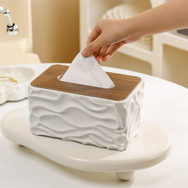 White Tissue Box Cover Holder Baby Wipes Dispenser Modern Storage Tissue Box Covers