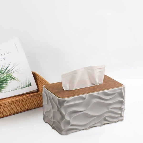 Gray Tissue Box Cover Holder Baby Wipes Dispenser Modern Storage Tissue Box Covers