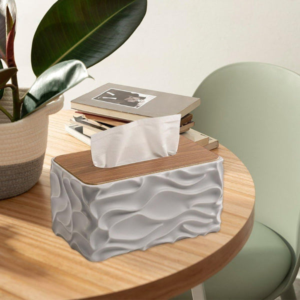 Gray Tissue Box Cover Holder Baby Wipes Dispenser Modern Storage Tissue Box Covers