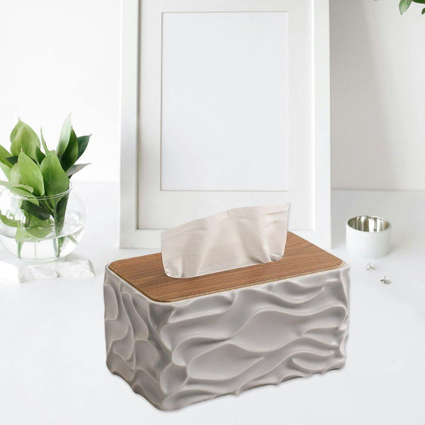 Gray Tissue Box Cover Holder Baby Wipes Dispenser Modern Storage Tissue Box Covers