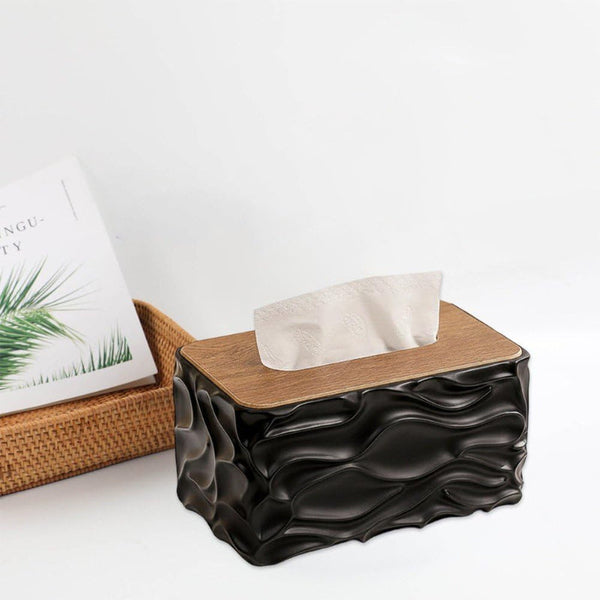 Black Tissue Box Cover Holder Baby Wipes Dispenser Modern Storage Tissue Box Covers