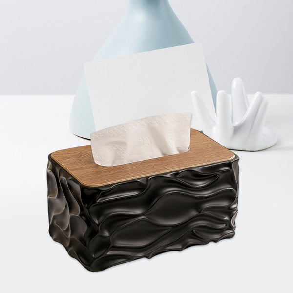 Black Tissue Box Cover Holder Baby Wipes Dispenser Modern Storage Tissue Box Covers