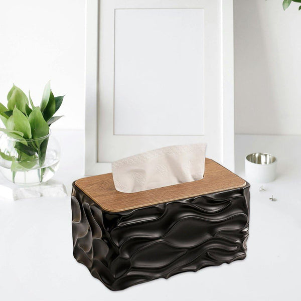 Black Tissue Box Cover Holder Baby Wipes Dispenser Modern Storage Tissue Box Covers