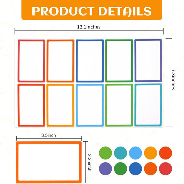 20 Sheets Multicolor Name Labels 12 X 7 Inch 3.5 2.25 Paper Products
