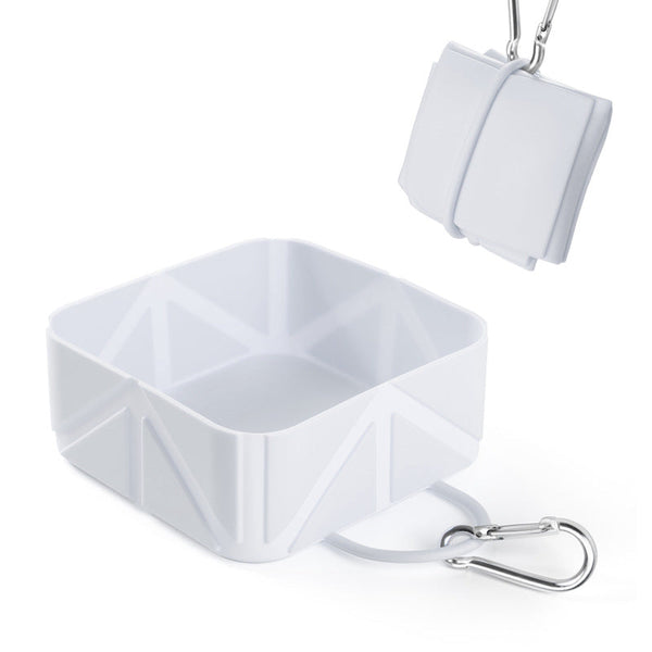 Foldable Dog Food Bowl Drinking Travel Water Supplies Hiking Camping On The Go Silicone Portable Accessories White 1 Piece Dog Bowls