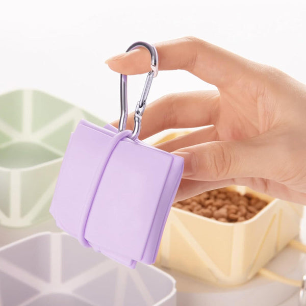 Foldable Dog Food Bowl Drinking Travel Water Supplies Hiking Camping On The Go Silicone Portable Accessories White 1 Piece Dog Bowls