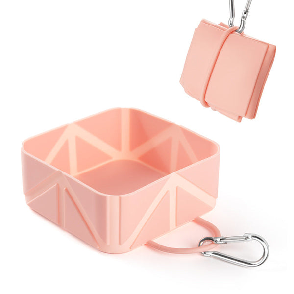 Foldable Dog Food Bowl Drinking Travel Water Supplies Hiking Camping On The Go Silicone Portable Accessories Light Pink 1 Piece Dog Bowls