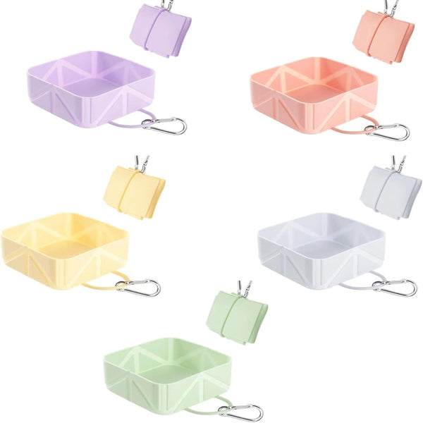Foldable Dog Food Bowl Drinking Travel Water Supplies Hiking Camping On The Go Silicone Portable Accessories Light Pink 1 Piece Dog Bowls