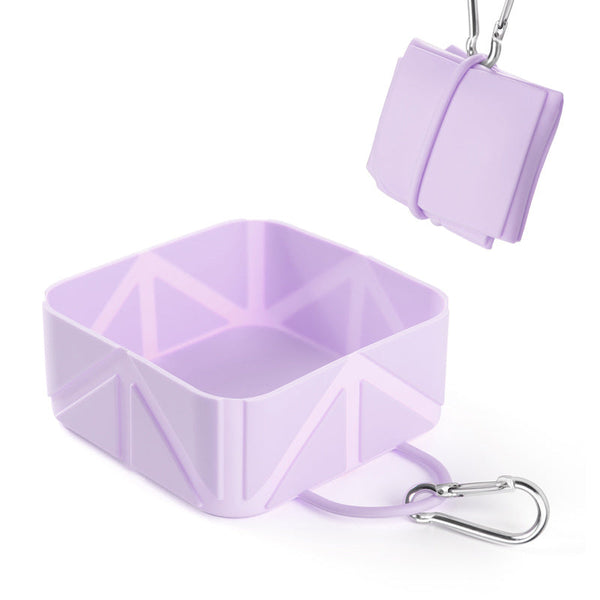Foldable Dog Food Bowl Drinking Travel Water Supplies Hiking Camping On The Go Silicone Portable Accessories Purple 1 Piece Dog Bowls
