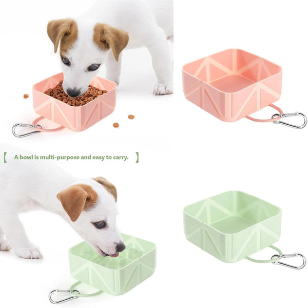 Foldable Dog Food Bowl Drinking Travel Water Supplies Hiking Camping On The Go Silicone Portable Accessories Purple 1 Piece Dog Bowls