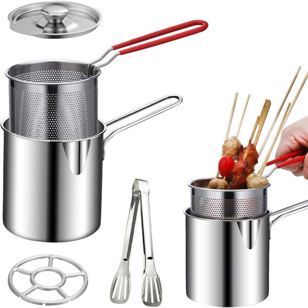 Mini Stainless Steel Deep Fryer With Basket And Lid Deep Fryers