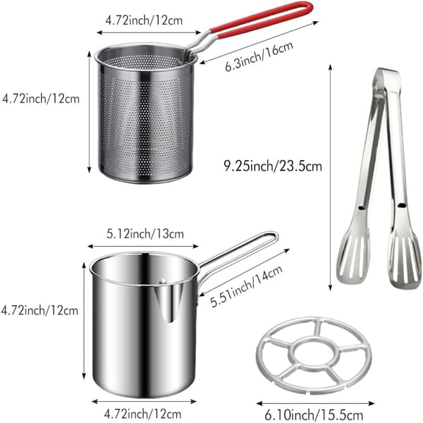 Mini Stainless Steel Deep Fryer With Basket And Lid Deep Fryers