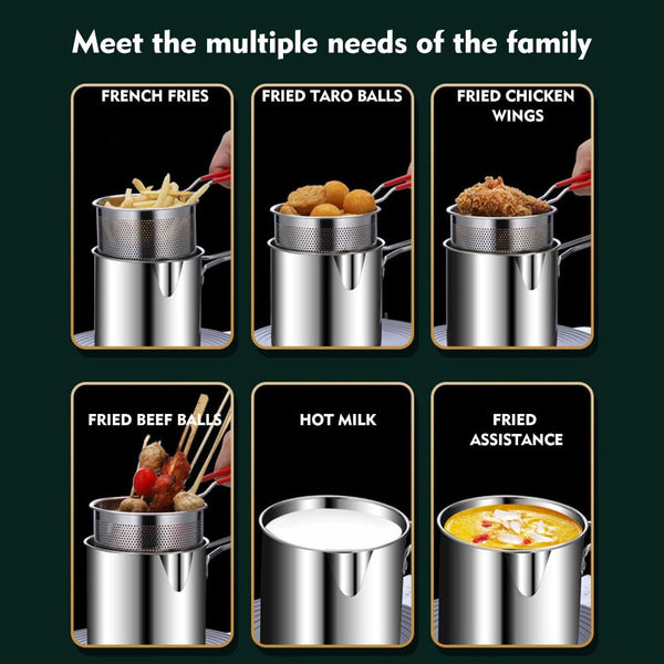 Mini Stainless Steel Deep Fryer With Basket And Lid Deep Fryers