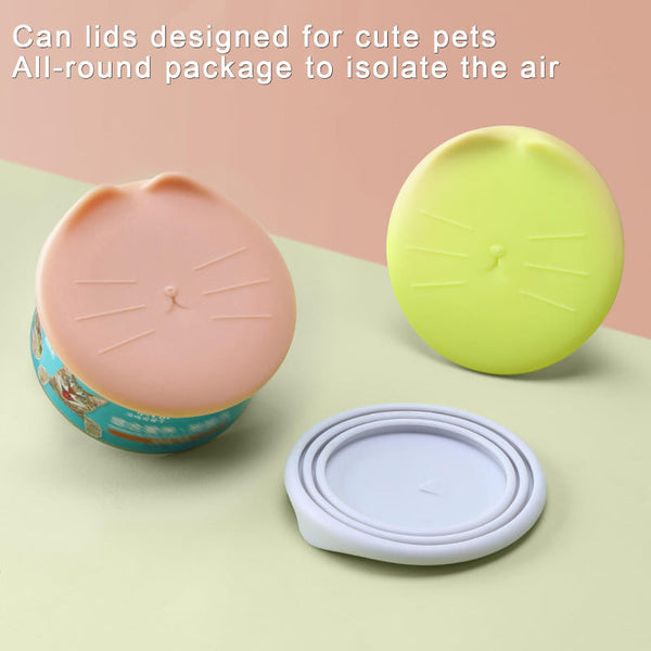Can Lid Keep Fresh Cat Food Dog Silicone Cover Canned Wet Cans Pet Supplies Accessories Kitchen Utensils Bowl Multicolor Pack Of 3 Other Kitchen Gadge
