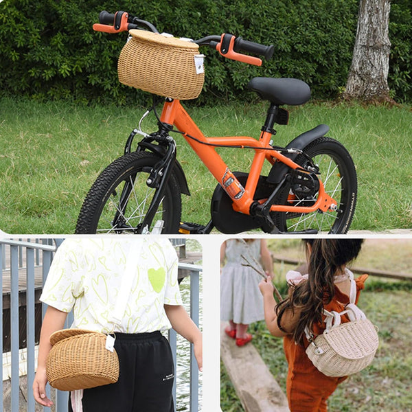 Handmade Wicker Bicycle Basket For Handlebars Retro Design