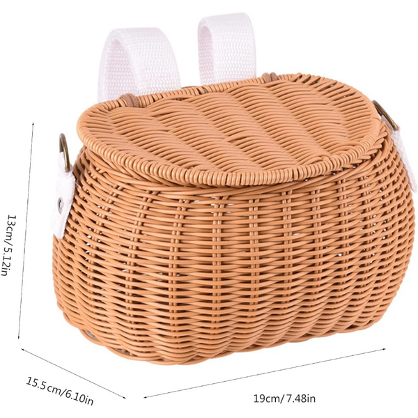 Handmade Wicker Bicycle Basket For Handlebars Retro Design