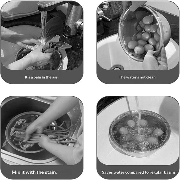 Colander Kitchen Sieve Fruit Basket Vegetable Draining Set Washing Double Layered With Bowl Organization Fruits And Vegetables Pasta Rice Stackable Mu