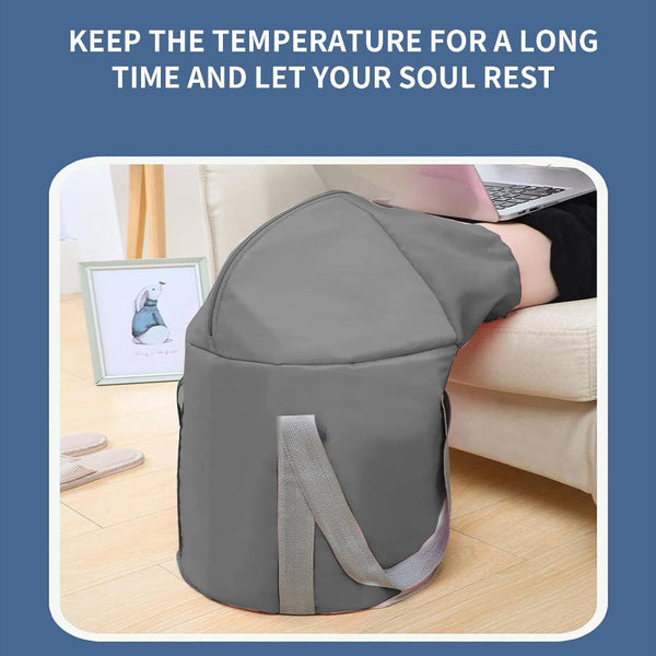 Foot Bath Foldable Bucket Portable Water Bag Collapsible Wash Basin Wellness Home Spa Warmer High Edge With Lid Thermal Insulation Travel And Camping
