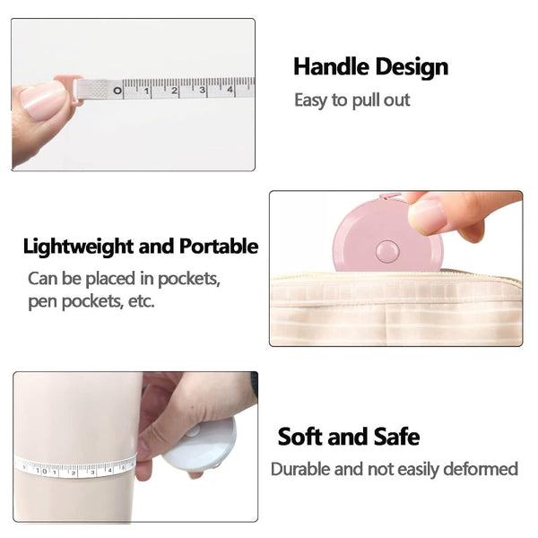 Measuring Tape Tailor's Measure Centimeter Body Measurement Sewing Accessories Roll Up Kits Waist Flexible Supplies 150 Cm Hobby Multicolor Pack Of 4