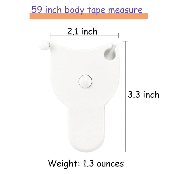 Measuring Tape Body Circumference Measurement Losing Weight Waist Fitness Accessories Centimeter Tailor's Roll Up Muscle Mass White 1 Piece Measuring