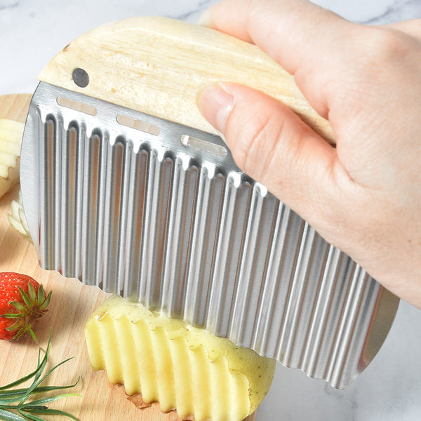 Dough Scraper Cutter Ribbed Knife Baking Utensils Potato Golf Baker's Pizza Kitchen Aid Vegetable Silver And Wood 3 Pieces Other Baking Accessories