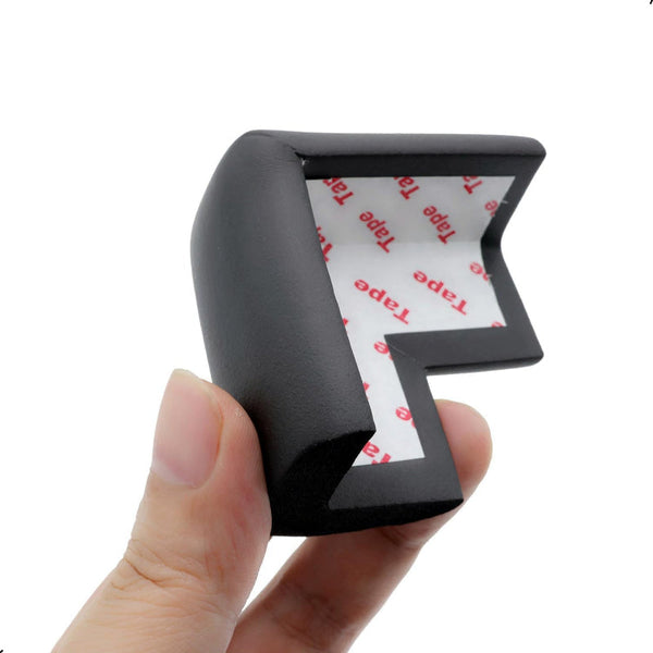 Corner Protectors Table Corners Furniture Bumpers Protective Pads Wall Door Stopper Foam Rubber Strips Self Adhesive Edge Universal Black 12 Piece Fur
