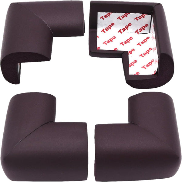 Corner Protectors Table Corners Furniture Bumpers Protective Pads Wall Door Stopper Foam Rubber Strips Self Adhesive Edge Universal Brown 12 Piece Fur
