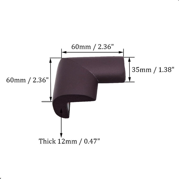 Corner Protectors Table Corners Furniture Bumpers Protective Pads Wall Door Stopper Foam Rubber Strips Self Adhesive Edge Universal Brown 12 Piece Fur