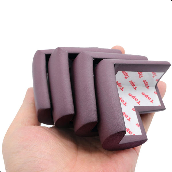 Corner Protectors Table Corners Furniture Bumpers Protective Pads Wall Door Stopper Foam Rubber Strips Self Adhesive Edge Universal Brown 12 Piece Fur