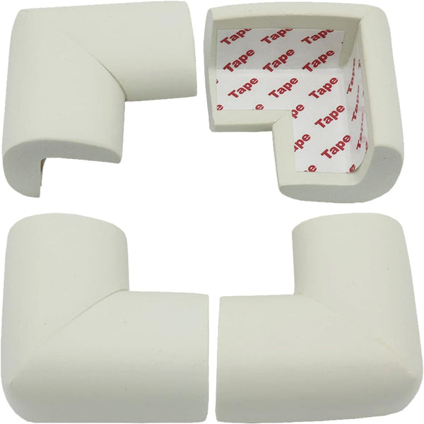 Corner Protectors Table Corners Furniture Bumpers Pads Wall Door Stopper Foam Rubber Strips Self Adhesive Edge Universal Cream White 12 Furniture Part