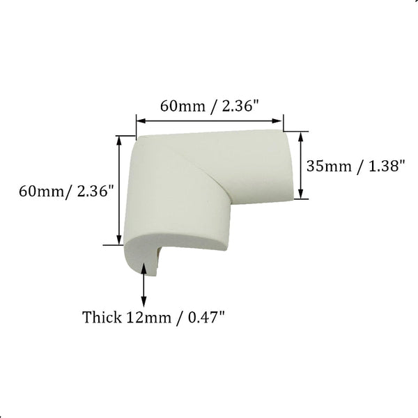 Corner Protectors Table Corners Furniture Bumpers Pads Wall Door Stopper Foam Rubber Strips Self Adhesive Edge Universal Cream White 12 Furniture Part