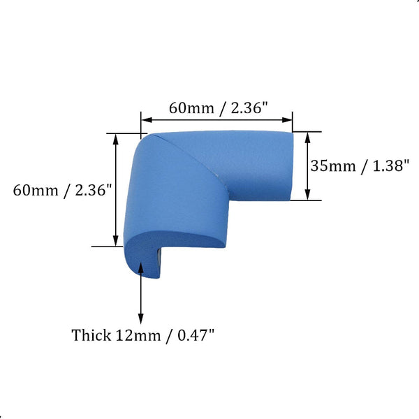 Corner Protectors Table Corners Furniture Bumpers Pads Wall Door Stopper Foam Rubber Strips Self Adhesive Edge Universal Blue 12 Pieces Furniture Part