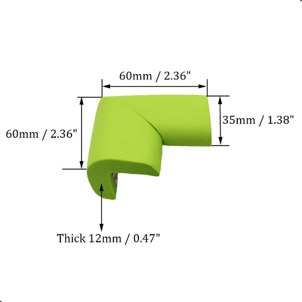 Corner Protectors Table Corners Furniture Bumpers Protective Pads Wall Door Stopper Foam Rubber Strips Self Adhesive Edge Universal Green 12 Piec Furn