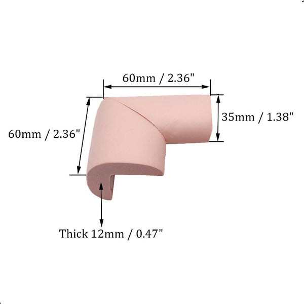 Corner Protectors Table Corners Furniture Bumpers Protective Pads Wall Door Stopper Foam Rubber Strips Self Adhesive Edge Universal Pink 12 Piece Edge