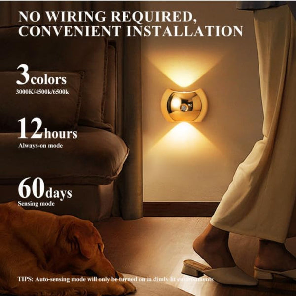 Indoor Wall Lamp Night Light With Motion Sensor Wireless Led Rechargeable Stair Lighting Closet Bedroom Usb Magnetic Warm White 1 Piece Lamps