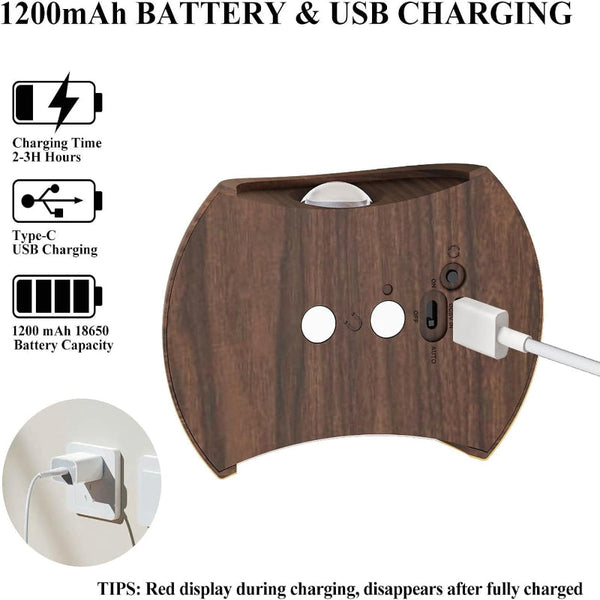 Indoor Wall Lamp Night Light With Motion Sensor Wireless Led Rechargeable Stair Lighting Closet Bedroom Usb Magnetic Warm White Dark Wood 1 Piece Lamp