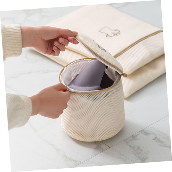 Set Net Nets Bra Wash Lingerie Clothing Protection Washing Machine Organizer Travel Mesh Fine Honeycomb Luxury Embroidery Beige Of 6 Laundry Bags