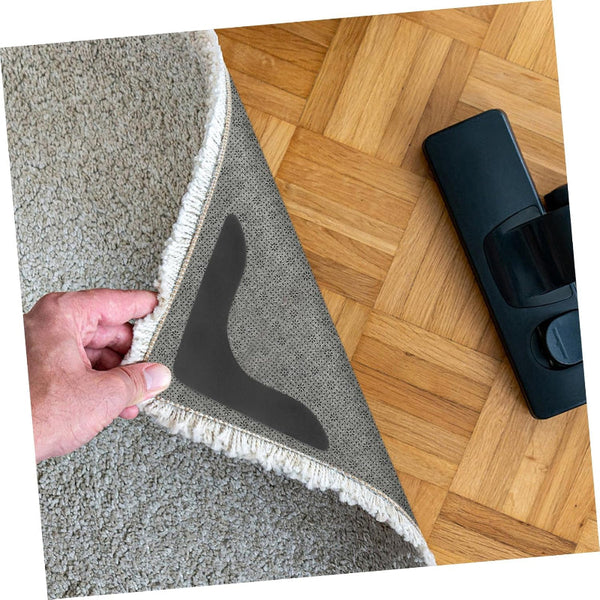 Carpet Stoppers Anti Slip Mat Rug Grippers Stickers Fixer Undermat Sofa Cover Stair Corner Reusable Black 8 Pieces Rugs