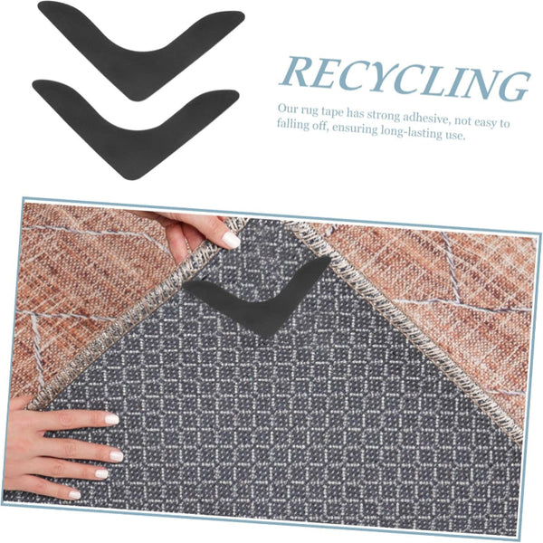 Carpet Stoppers Anti Slip Mat Rug Grippers Stickers Fixer Undermat Sofa Cover Stair Corner Reusable Black 8 Pieces Rugs